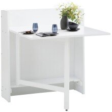 Klapptisch >Froya< in Weiß, MDF/Kiefer - 84x90x80cm (BxHxT)