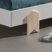 Stapelbett >Moldulo< 90x200cm, inkl. Lattenrost, Weiß lackiert - 203,6x27,5x93,8cm (BxHxT)