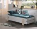 Stapelbett >Moldulo< 90x200cm, inkl. Lattenrost, Weiß lackiert - 203,6x27,5x93,8cm (BxHxT)