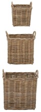 Flechtkorb >Åmund< in Grau, Rattan - 32x34,5x32cm (BxHxT)