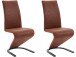 Freischwinger >Liri< (2er-Set) in Braun, Mikrofaser - 45x101x61cm (BxHxT)