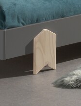 Stapelbett >Moldulo< 90x200cm, inkl. Lattenrost, grau lackiert - 203,6x27,5x93,8cm (BxHxT)