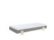 Stapelbett >Moldulo< 90x200cm, inkl. Lattenrost, grau lackiert - 203,6x27,5x93,8cm (BxHxT)