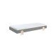 Stapelbett >Moldulo< 90x200cm, inkl. Lattenrost, grau lackiert - 203,6x27,5x93,8cm (BxHxT)