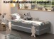 Stapelbett >Moldulo< 90x200cm, inkl. Lattenrost, grau lackiert - 203,6x27,5x93,8cm (BxHxT)