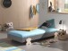 Stapelbett >Moldulo< 90x200cm, inkl. Lattenrost, grau lackiert - 203,6x27,5x93,8cm (BxHxT)