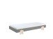 Stapelbett >Moldulo< 90x200cm, inkl. Lattenrost, grau lackiert - 203,6x27,5x93,8cm (BxHxT)