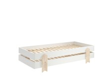 Stapelbett >Moldulo< 2er Set, Lattenrost, weiss lackiert - je 203,6x27,5x93,8cm (BxHxT)