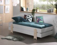 Stapelbett >Moldulo< 2er Set, Lattenrost, weiss lackiert - je 203,6x27,5x93,8cm (BxHxT)