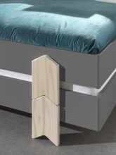 Stapelbett >Moldulo< 2er Set, Lattenrost, grau...
