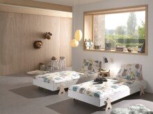 Stapelbett >Moldulo< 2er Set, Lattenrost, weiss lackiert - je 203,6x27,5x93,8cm (BxHxT)