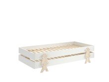 Stapelbett >Moldulo< 2er Set, Lattenrost, weiss lackiert - je 203,6x27,5x93,8cm (BxHxT)