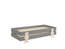 Stapelbett >Moldulo< 2er Set, Lattenrost, grau lackiert - je 203,6x27,5x93,8cm (BxHxT)