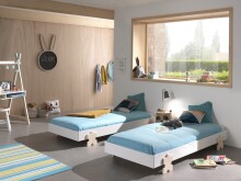 Stapelbett >Moldulo< 2er Set, Lattenrost, weiss lackiert - je 203,6x27,5x93,8cm (BxHxT)