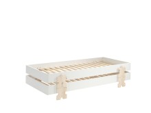 Stapelbett >Moldulo< 2er Set, Lattenrost, weiss lackiert - je 203,6x27,5x93,8cm (BxHxT)