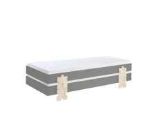 Stapelbett >Moldulo< 2er Set, Lattenrost, grau...
