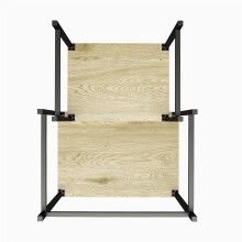 Beistelltisch >Krister< Schublade, Eiche Dekor / Metall schwarz - 55x67x39cm (BxHxT)