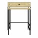 Beistelltisch >Krister< Schublade, Eiche Dekor / Metall schwarz - 55x67x39cm (BxHxT)