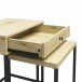 Beistelltisch >Krister< Schublade, Eiche Dekor / Metall schwarz - 55x67x39cm (BxHxT)