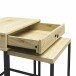 Beistelltisch >Krister< Schublade, Eiche Dekor / Metall schwarz - 55x67x39cm (BxHxT)