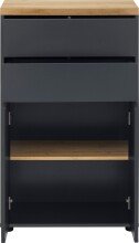 Midischrank >Vinga< 1 Tür, 2 Schubladen, in Grau - 60x102x35cm (BxHxT)
