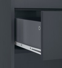 Midischrank >Vinga< 1 Tür, 2 Schubladen, in Grau - 60x102x35cm (BxHxT)