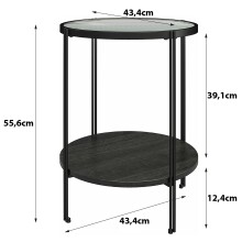 Beistelltisch >Ælva< Glas / Metall, in matt...