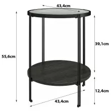 Beistelltisch >Ælva< Glas / Metall, in matt...