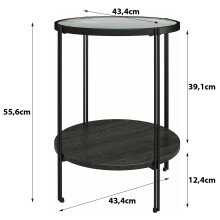 Beistelltisch >Ælva< Glas / Metall, in matt...