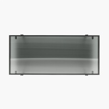Bücherregal >Ælva< 4 Böden, Glas / Metall matt Schwarz - 78x115x34cm (BxHxT)