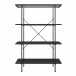 Bücherregal >Ælva< 4 Böden, Glas / Metall matt Schwarz - 78x115x34cm (BxHxT)