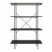 Bücherregal >Ælva< 4 Böden, Glas / Metall matt Schwarz - 78x115x34cm (BxHxT)