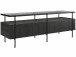 Lowboard >Ælva< Glas / Metall matt Schwarz - 140x50x39cm (BxHxT)