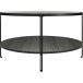 Couchtisch >Ælva< Glas / Mettal matt Schwarz - 79x44x79cm (BxHxT)