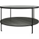 Couchtisch >Ælva< Glas / Mettal matt Schwarz - 79x44x79cm (BxHxT)