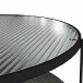 Couchtisch >Ælva< Glas / Mettal matt Schwarz - 79x44x79cm (BxHxT)