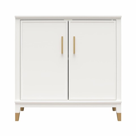 Kommode >Bendik< 2 Türen, 1 Boden, in Weiß, MDF - 84x84x40cm (BxHxT)