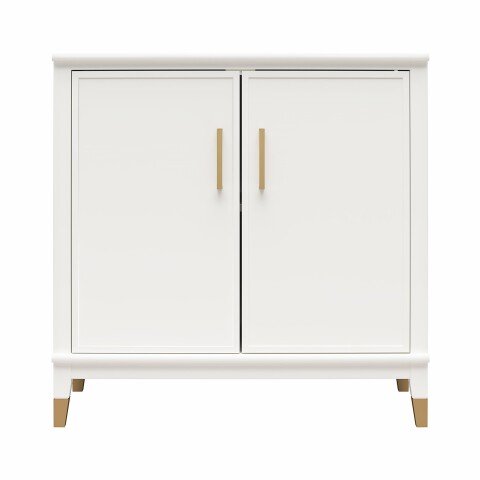Kommode >Bendik< 2 Türen, 1 Boden, in Weiß, MDF - 84x84x40cm (BxHxT)