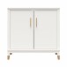 Kommode >Bendik< 2 Türen, 1 Boden, in Weiß, MDF - 84x84x40cm (BxHxT)