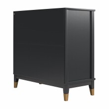 Kommode >Bendik< 2 Türen, 1 Boden, in Schwarz, MDF - 84x84x40cm (BxHxT)