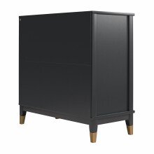 Kommode >Bendik< 2 Türen, 1 Boden, in Schwarz, MDF - 84x84x40cm (BxHxT)