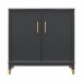 Kommode >Bendik< 2 Türen, 1 Boden, in Schwarz, MDF - 84x84x40cm (BxHxT)