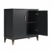 Kommode >Bendik< 2 Türen, 1 Boden, in Schwarz, MDF - 84x84x40cm (BxHxT)