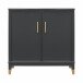 Kommode >Bendik< 2 Türen, 1 Boden, in Schwarz, MDF - 84x84x40cm (BxHxT)