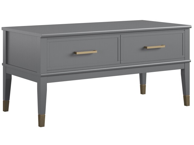 Couchtisch >Bendik< 2 Schübe, aufklappbar, Grau - 106x51x52cm (BxHxT)