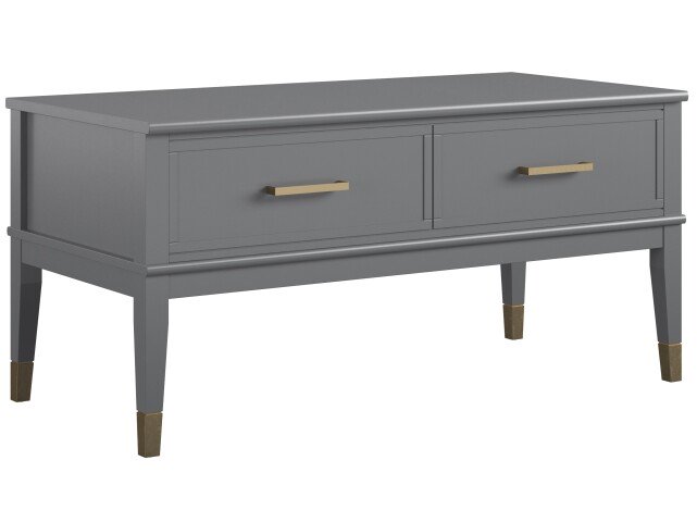 Couchtisch >Bendik< 2 Schübe, aufklappbar, Grau - 106x51x52cm (BxHxT)