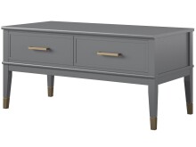 Couchtisch >Bendik< 2 Schübe, aufklappbar, Grau - 106x51x52cm (BxHxT)