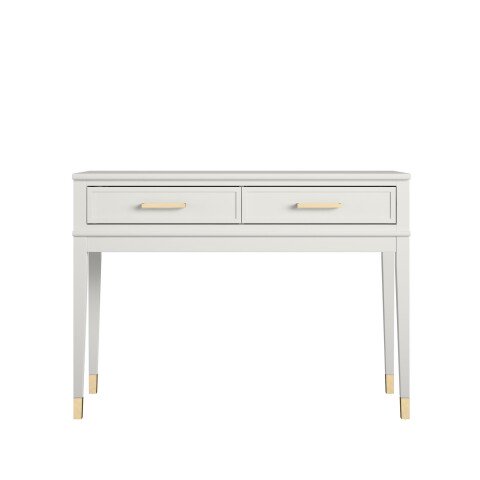 Konsolentisch >Bendik< 2 Schübe, in Weiß, MDF/Kautschukholz - 105x76x40cm (BxHxT)