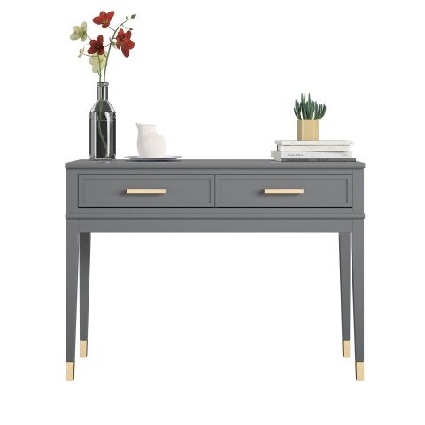 Konsolentisch >Bendik< in Grau, MDF/Kautschukholz - 105x76x40cm (BxHxT)