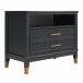 Nachtkommode >Bendik< 2 Schübe, mit Fach, in Blau, MDF - 74x60x39cm (BxHxT)